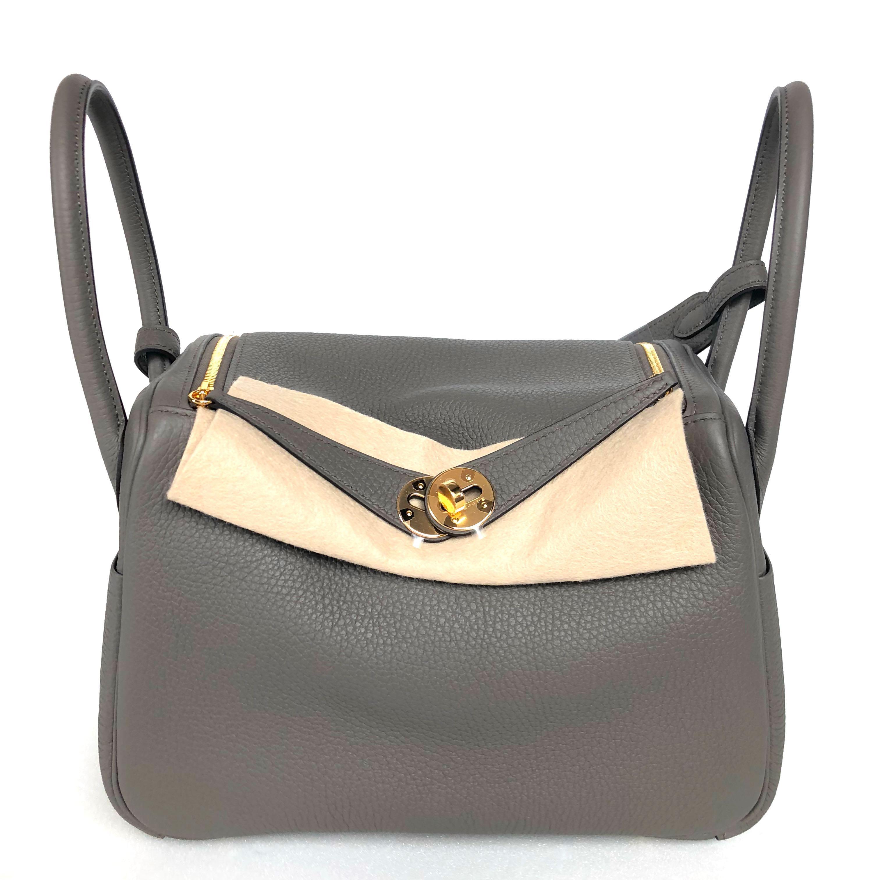  Hermes  Gris Etain Lindy  26  in Taurillon Cl mence with 