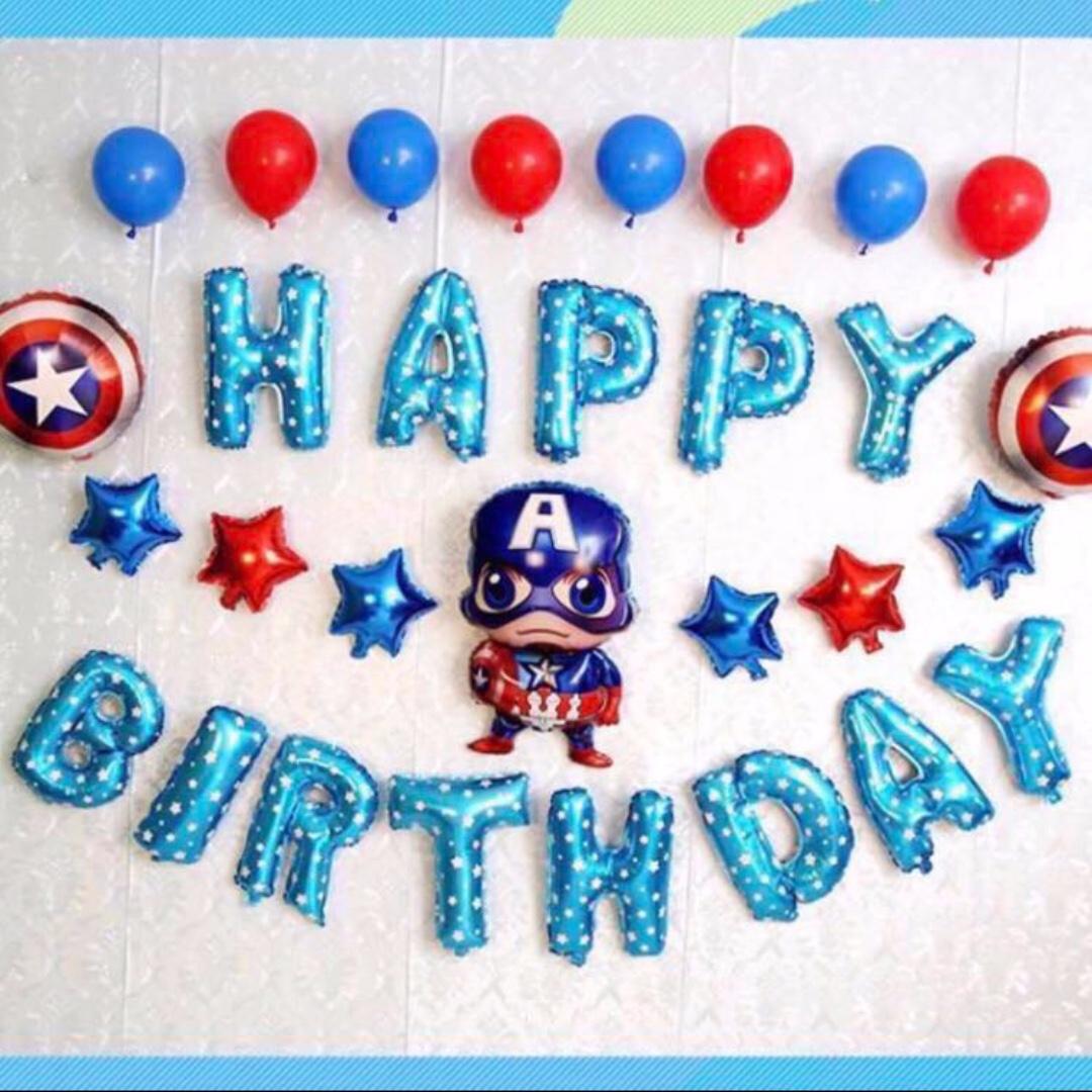 In Stock Happy Birthday Party Decoration Set Captain America