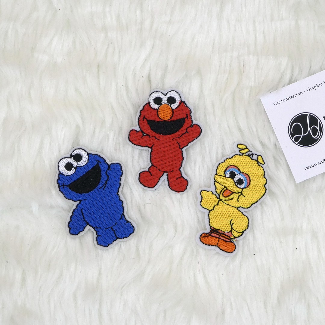Iron On Patch Sesame Street Baby Elmo Big Bird Cookie Monster Design Craft Others On Carousell