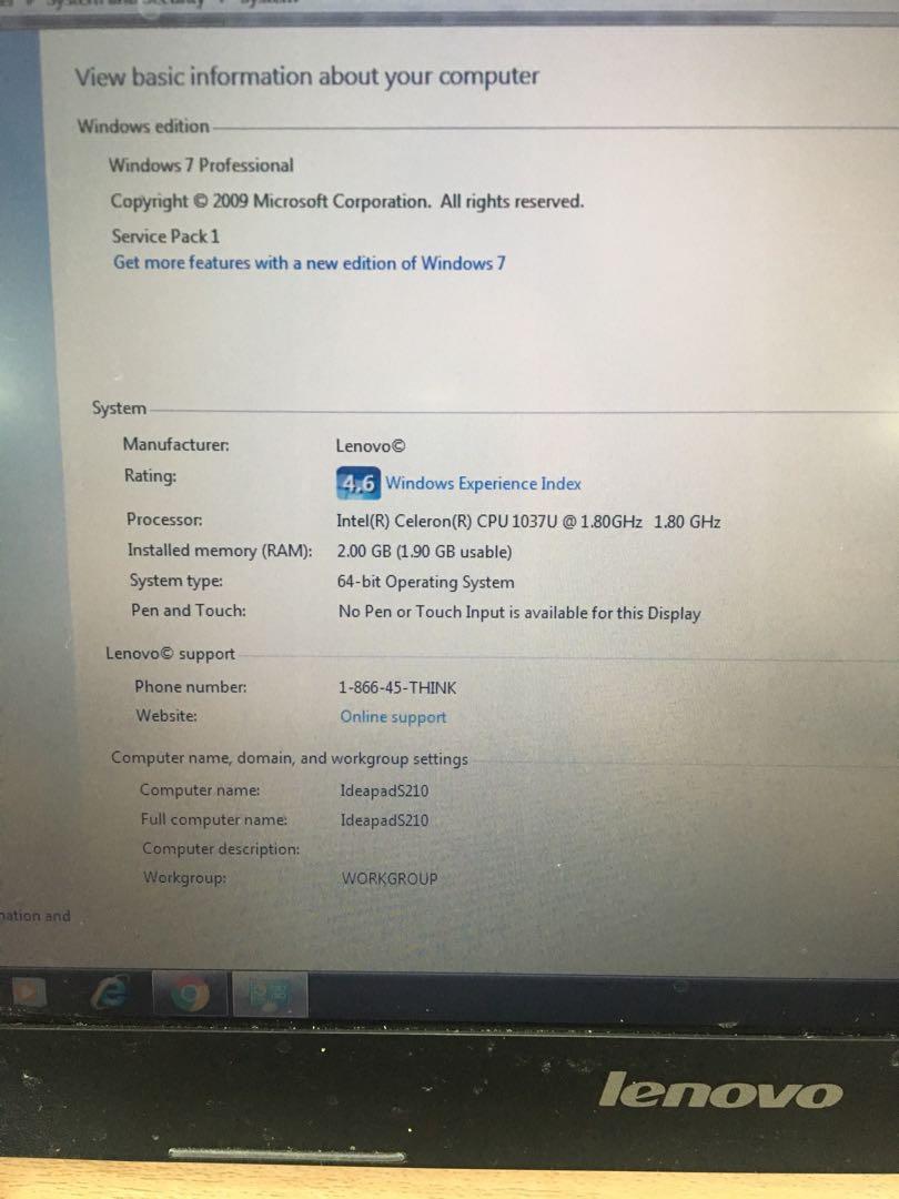 Laptop Lenovo Ideapad S210 Electronics Computers Laptops On Carousell