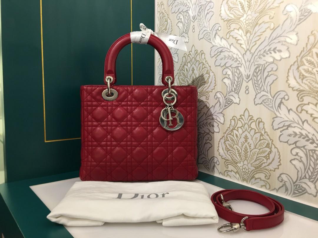lady dior medium red