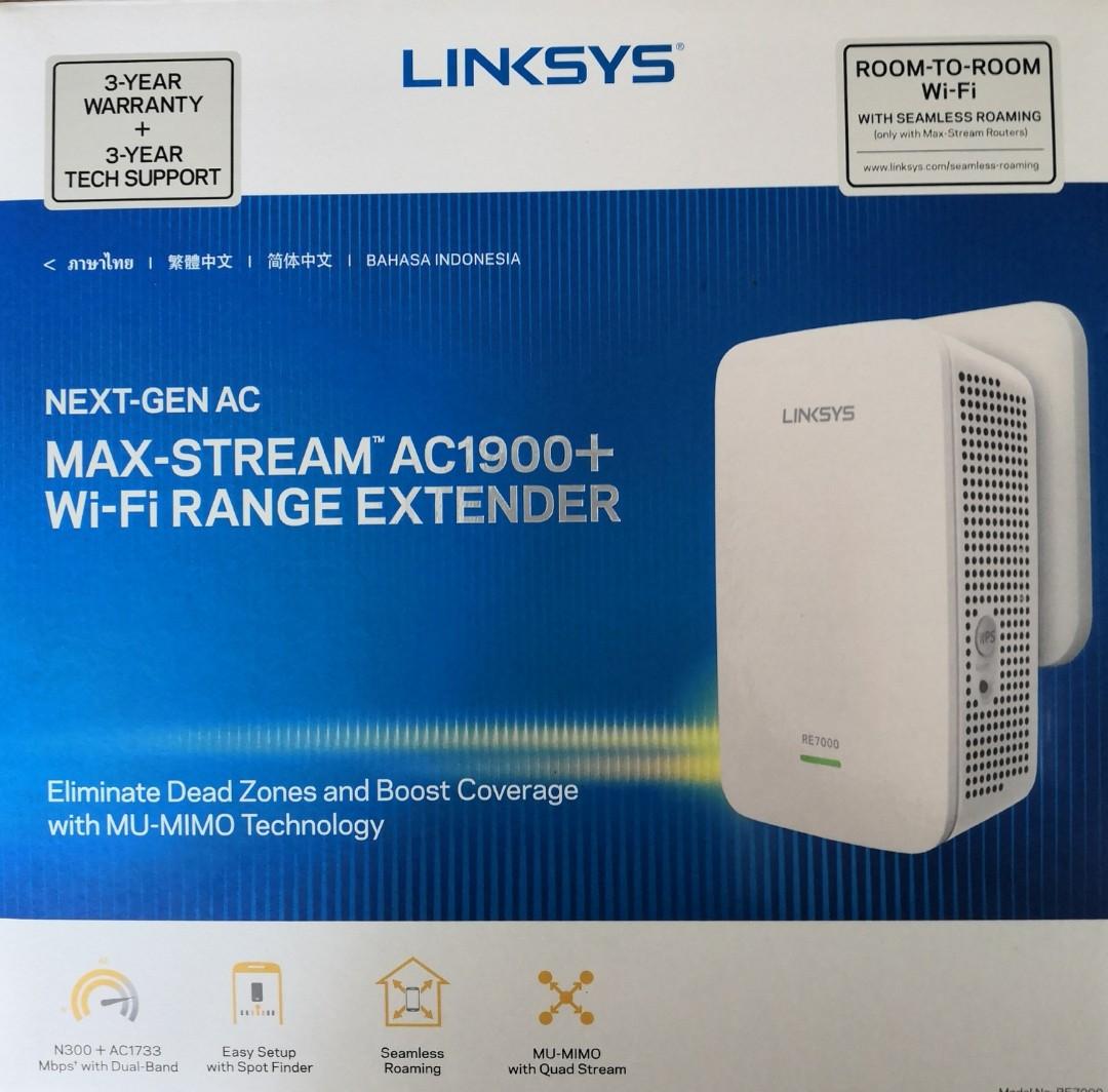 LINKSYS WIFI RANGE EXTENDER RE7000, Computers & Tech, Parts
