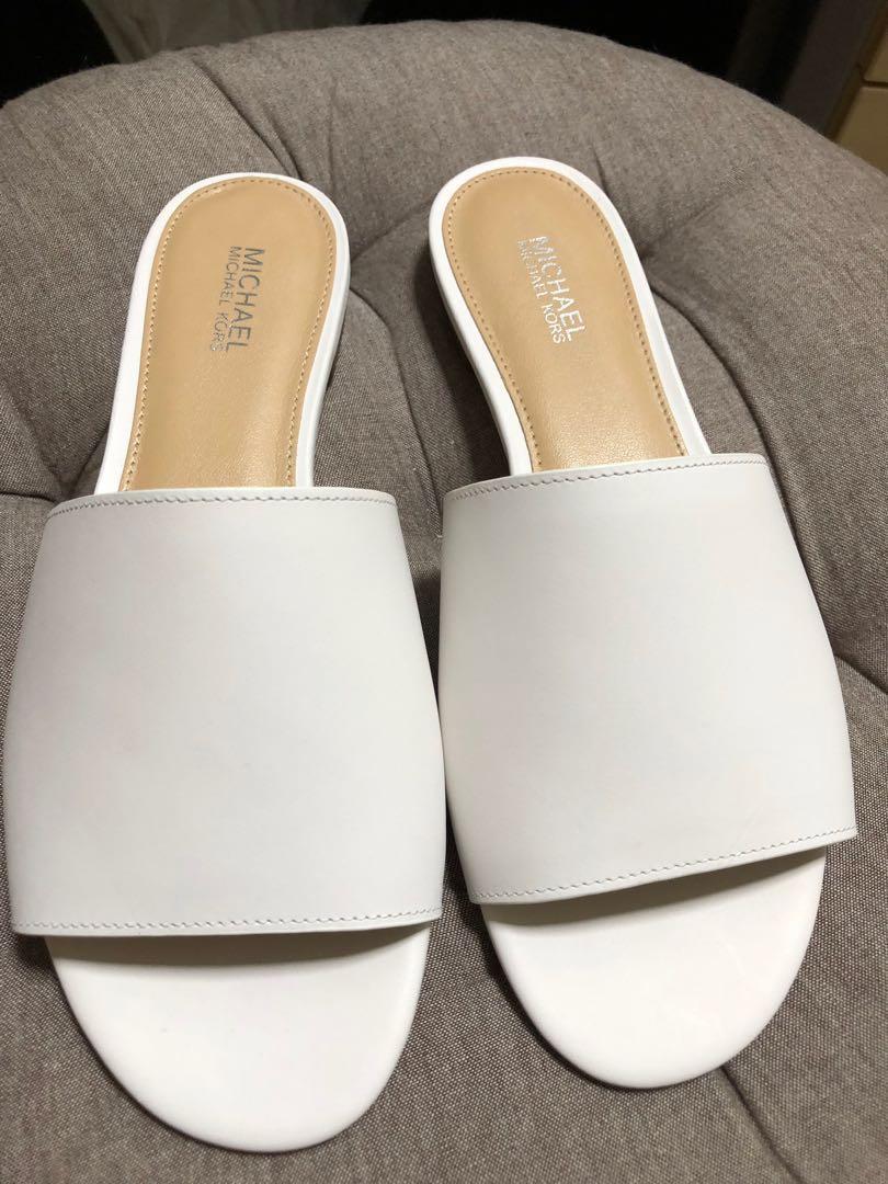 michael kors leather slides
