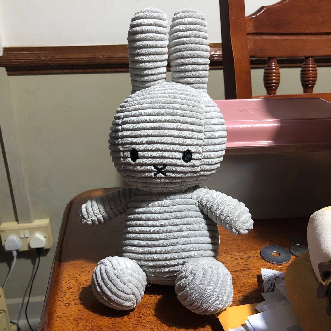miffy corduroy plush toy grey, Hobbies & Toys, Toys & Games on Carousell