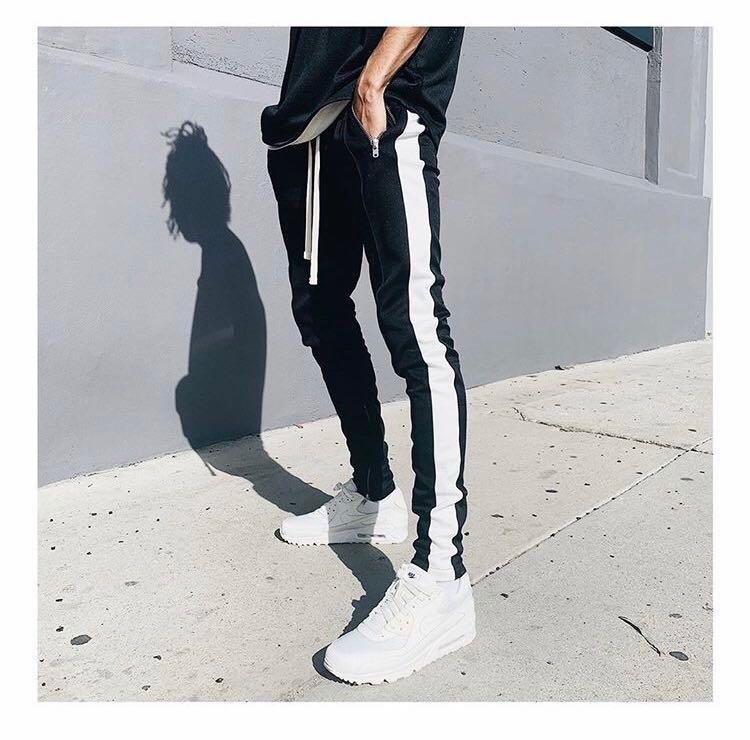 Mnml track sales pants black white