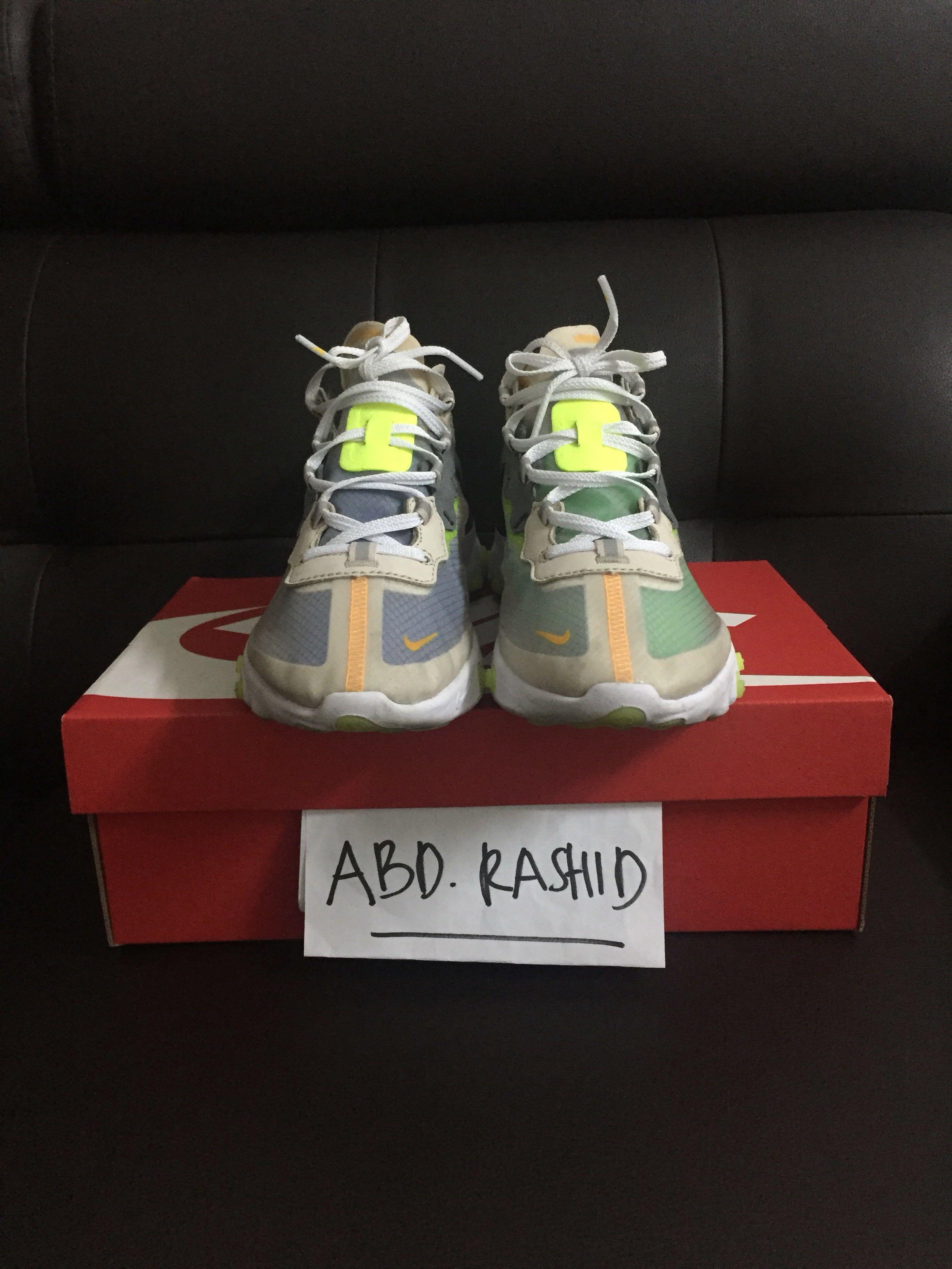 Nike React Element 87 (Category: Sneakers) located in Shah Alam. Submitted by superashiday (Listing ID 213976806, Image 2). Description: UK7/US8 Light orewood Used 9/10 Og all Pm me Tag Bape yeezy ultraboost ub ultra boost Supreme assc vans jordan offwhite jordan West Malaysia: 20 East Malaysia: 20.