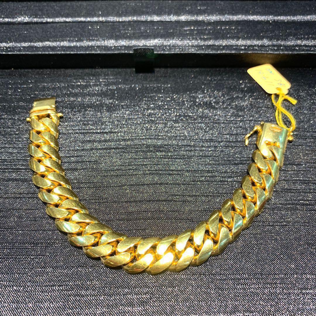 Mens gold cuban link outlet bracelet