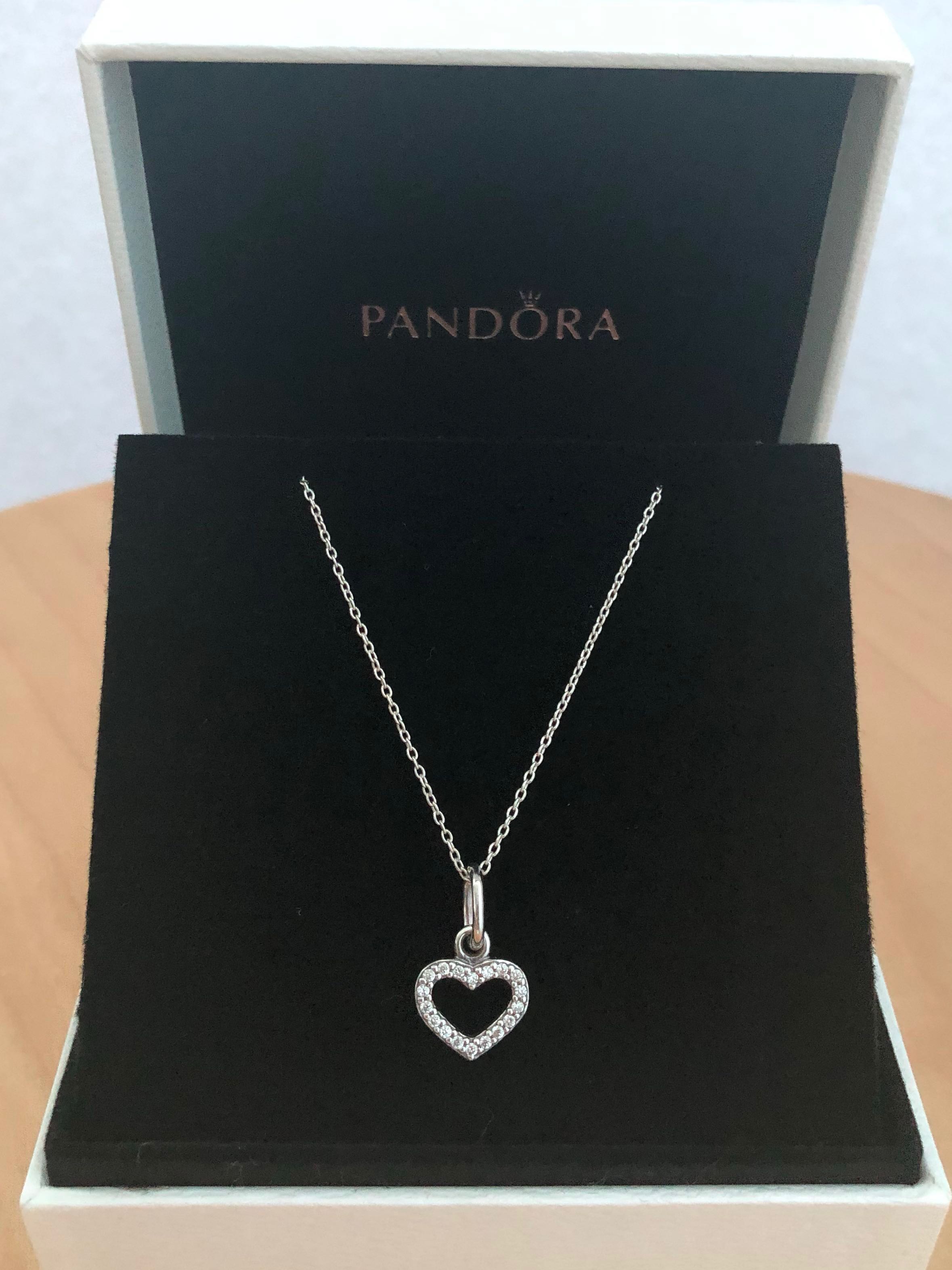 Pandora Open Heart Silver Necklace 