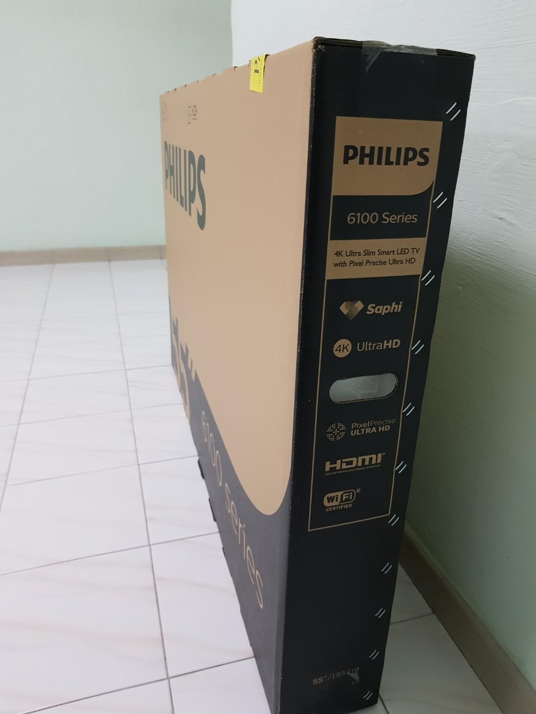 Philips 6100 Series 4K Ultra Slim Smart LED TV 55", TV & Home