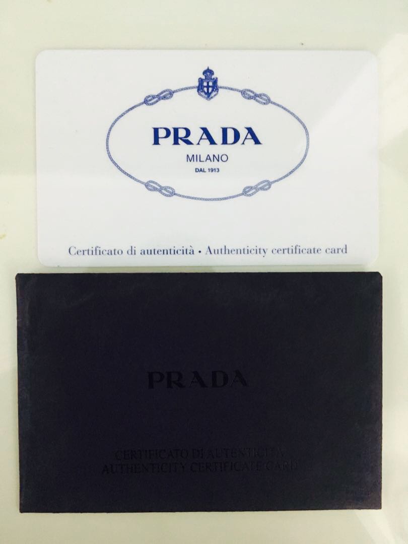 Prada Authenticity certificate card ONLY