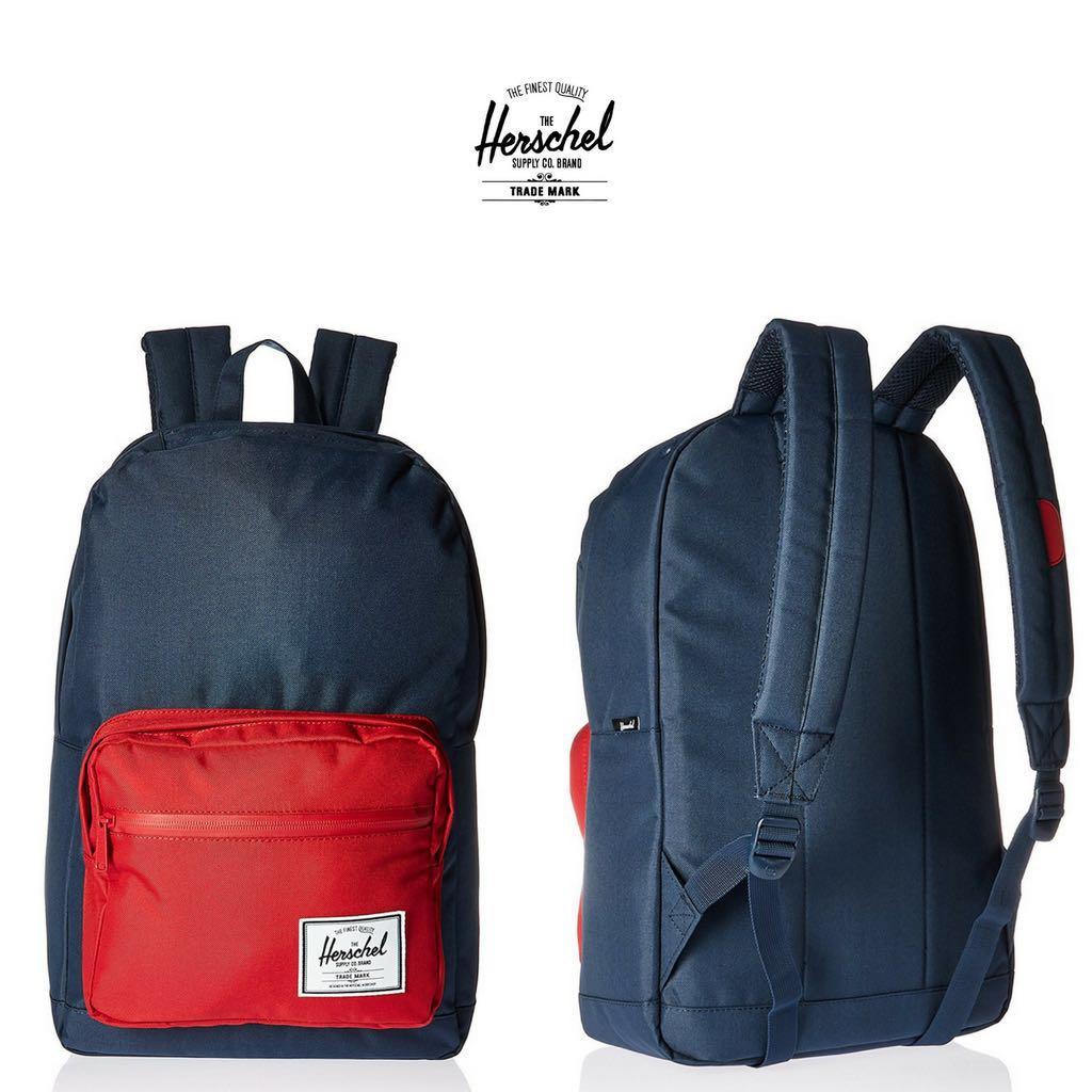 Herschel blue and red backpack store