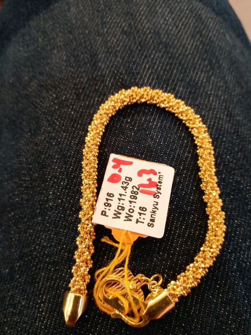 Rantai Tangan Emas 916 Jagung Asli Ori Women S Fashion Jewellery On Carousell