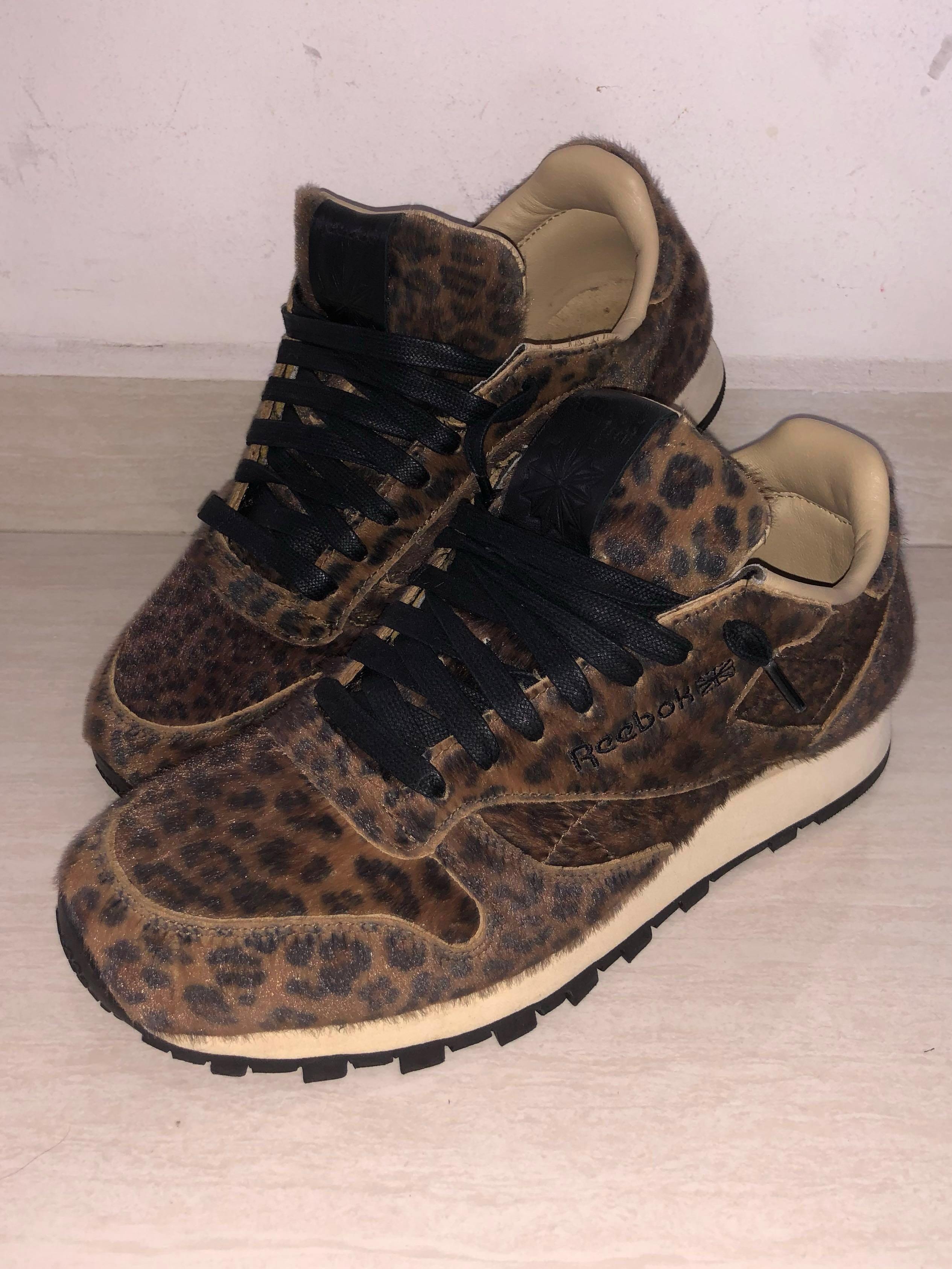 reebok leopard print trainers