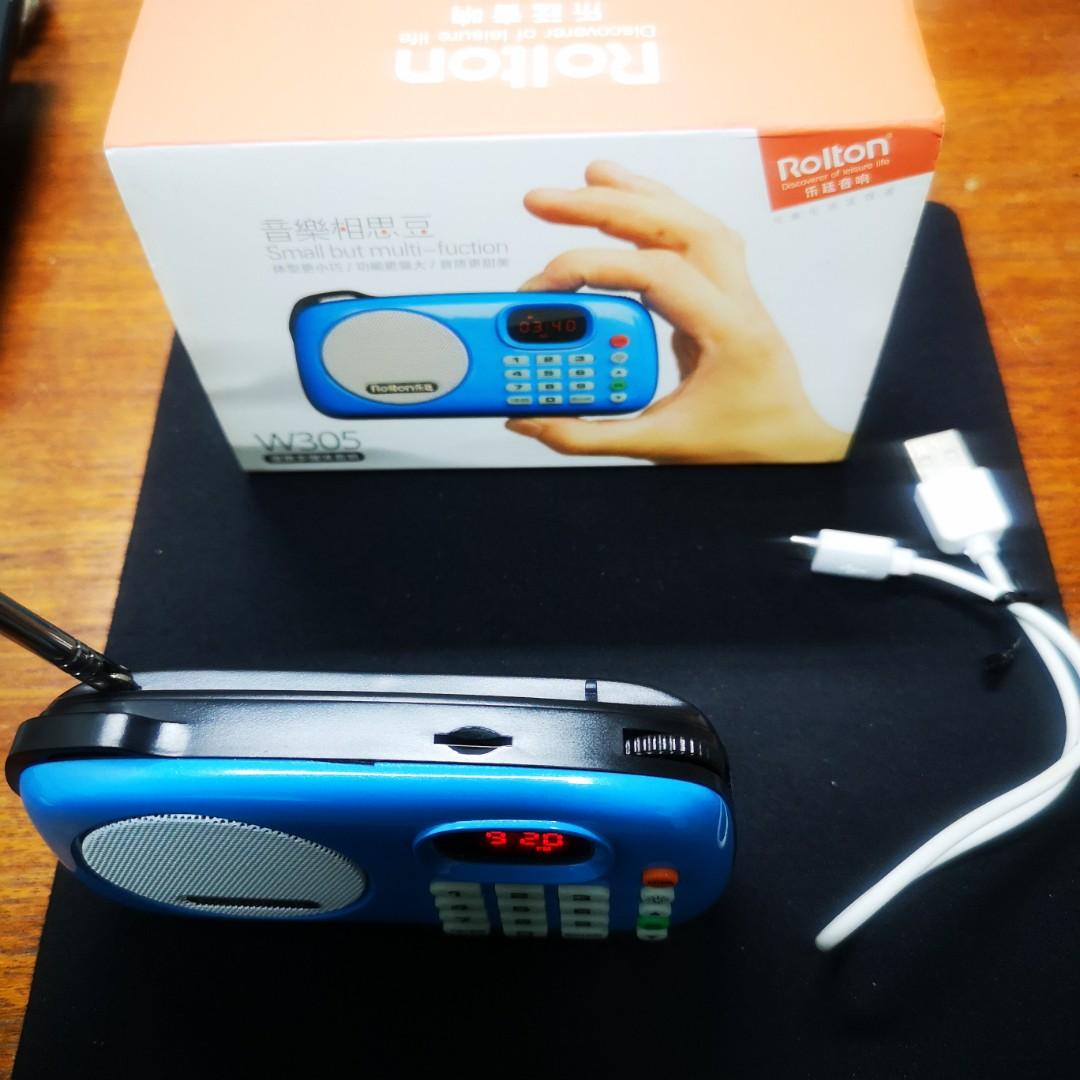 Rolton W305 portable FM radio, MP3 player and Speaker, Audio, Portable