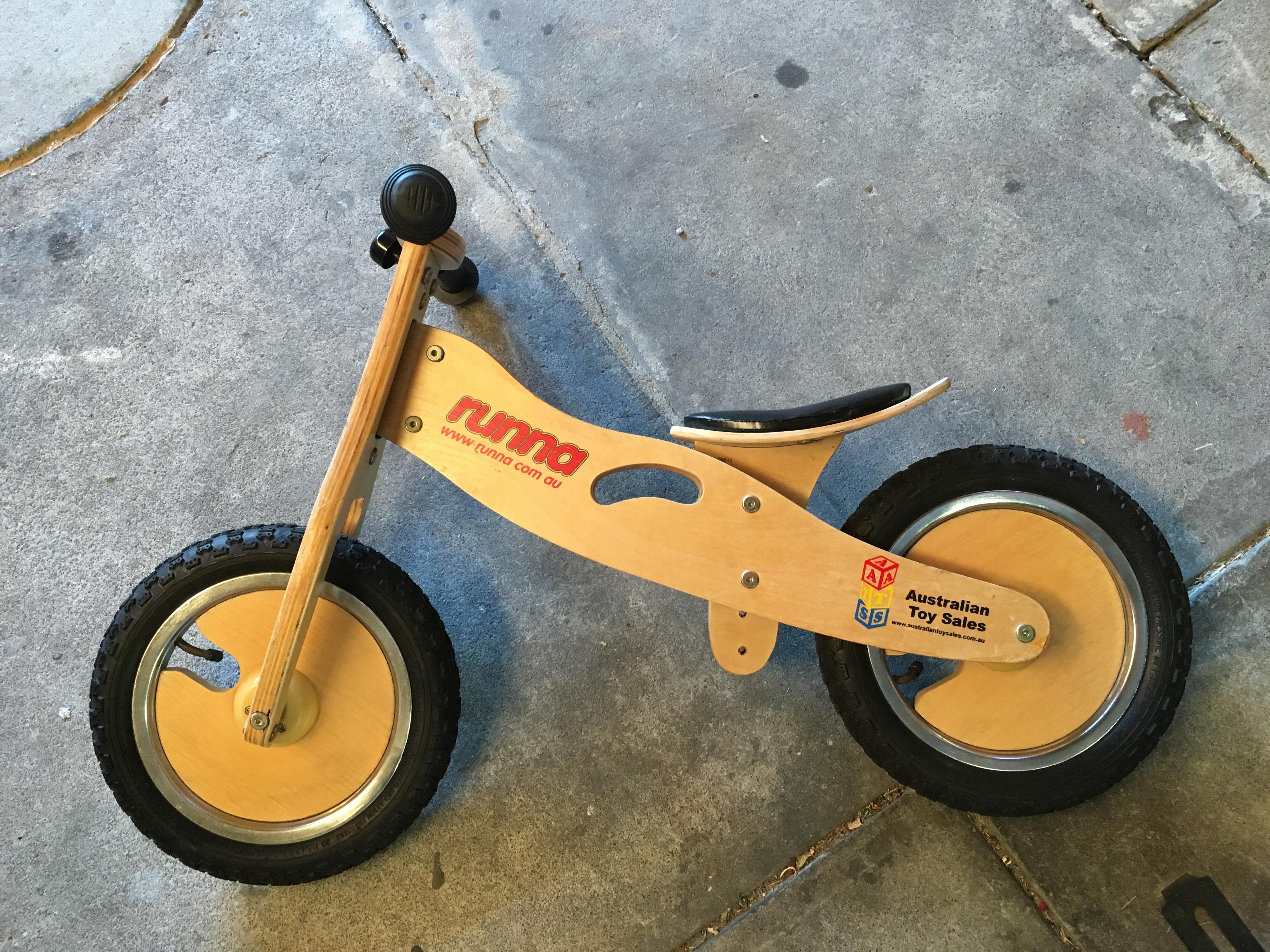 Runna Wooden Balance Bike Made In Australia Babies Kids Toys