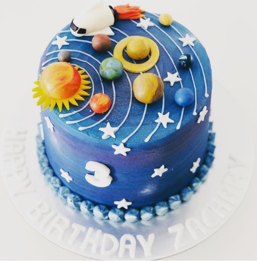 Globe Cake With Planet And Stars