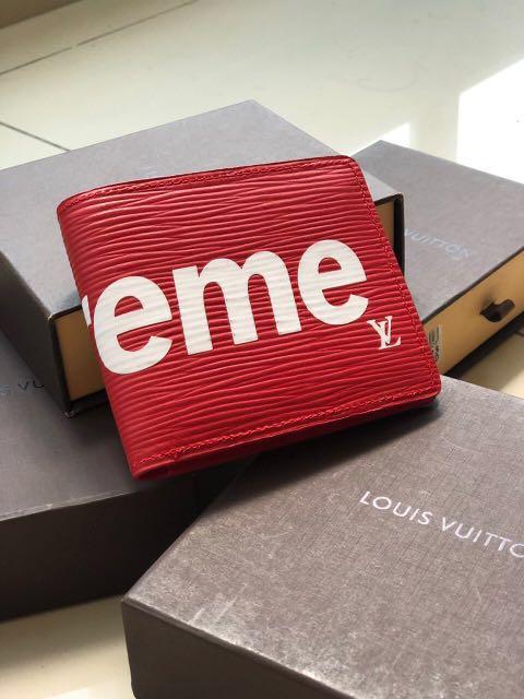 Supreme X LV Louis Vuitton PF Slender Wallet Red, Men's Fashion, Watches &  Accessories, Wallets & Card Holders on Carousell