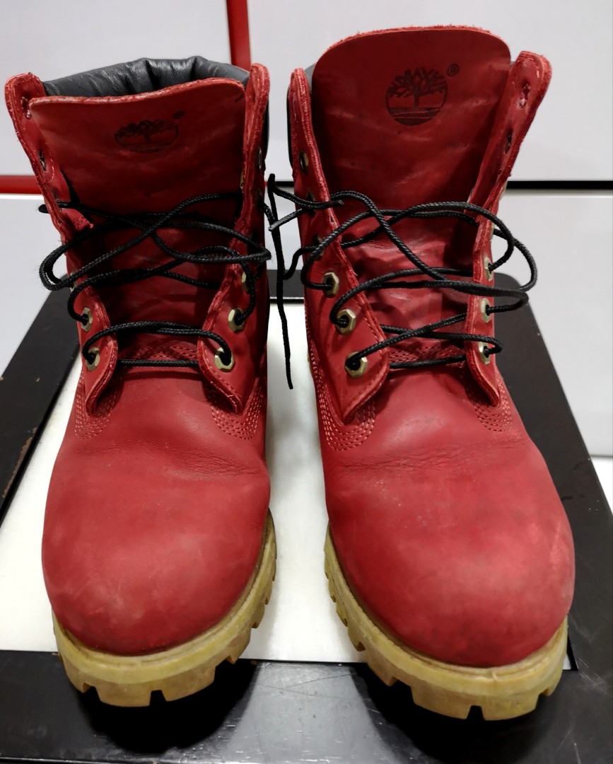 red waterproof boots