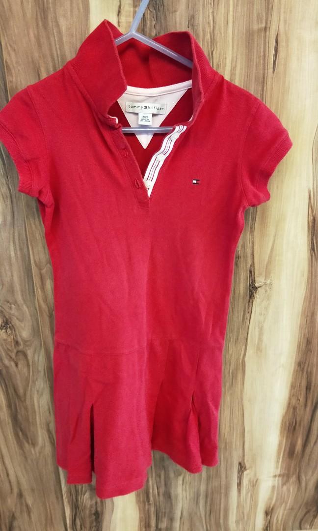 tommy hilfiger red polo dress