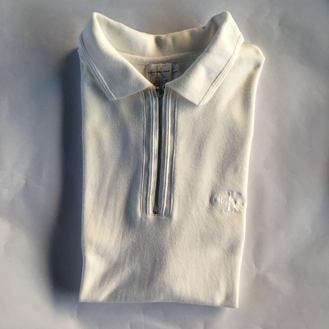 Vintage Calvin Klein Zip Up Polo Shirt 