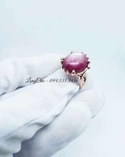 Ruby star - 18K rose gold - Cocktail Ring 