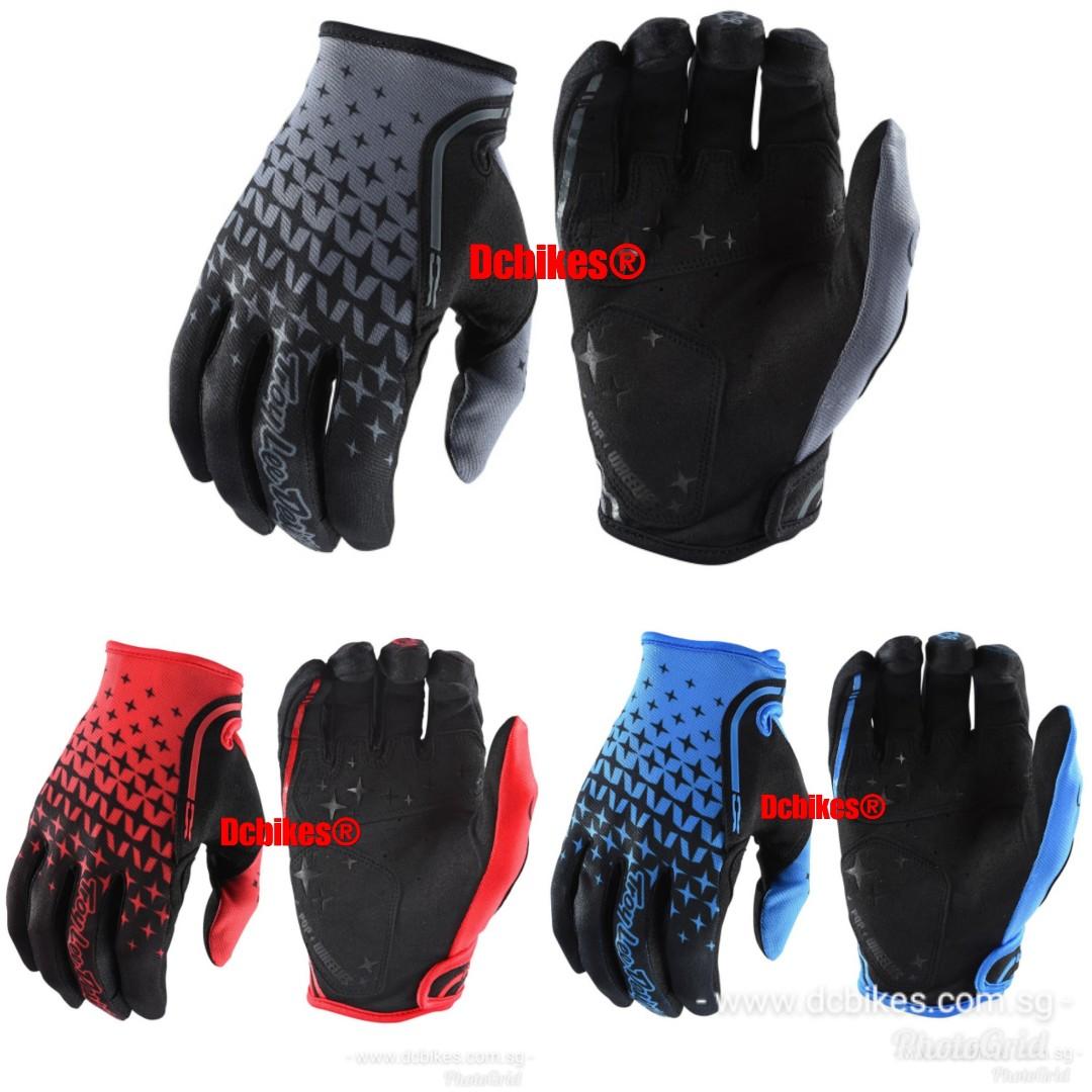 red and black football gloves