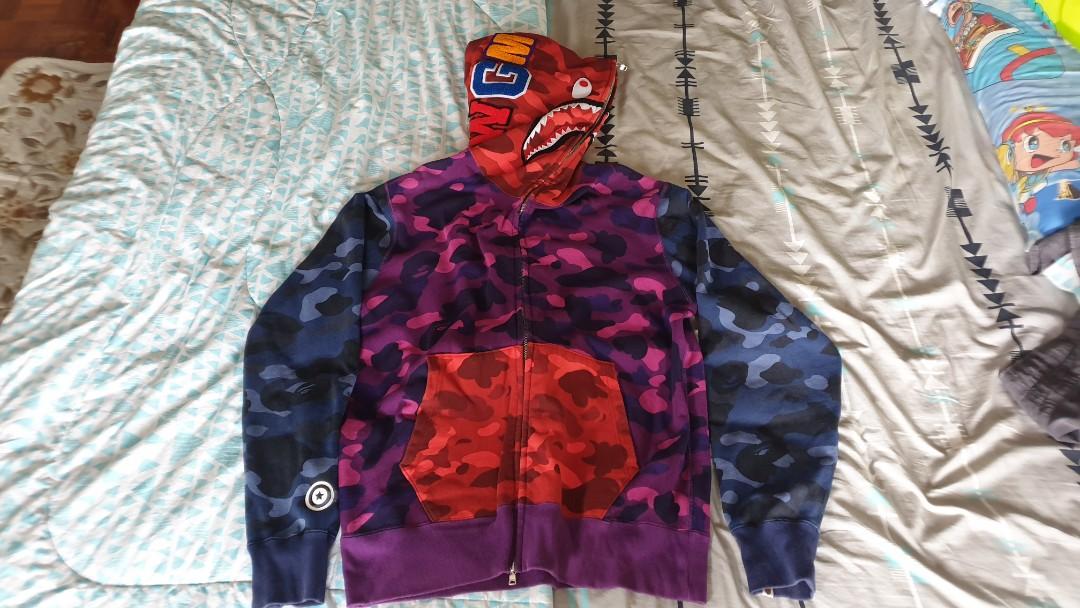 Jaket bape deals shark ori