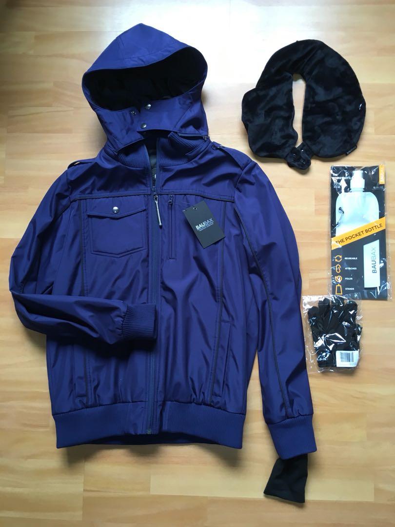 Baubax men s travel bomber jacket blue