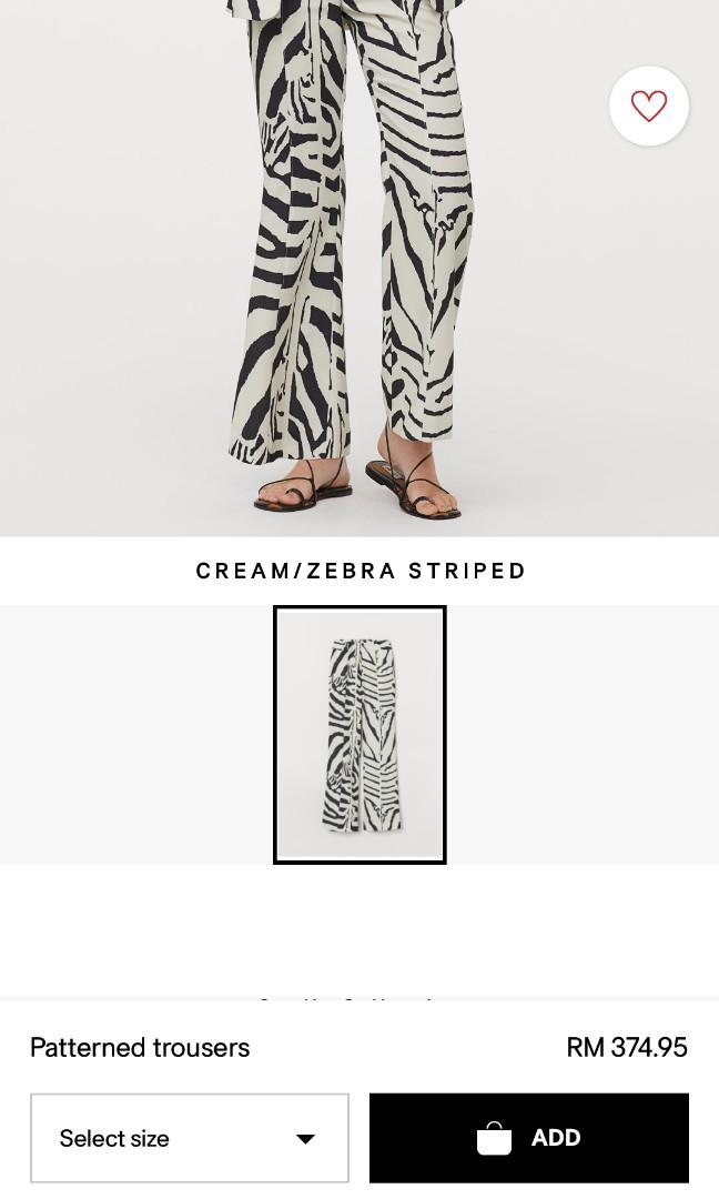 zebra trousers h&m