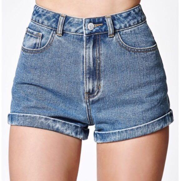 High waisted jean shorts brandy melville top