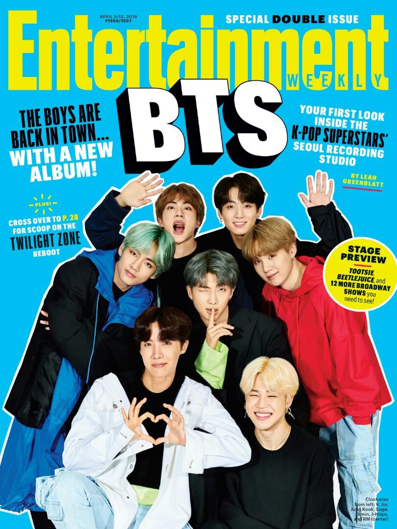 BTS Entertainment Weekly Cover (April 5/12 Double Issue) (Category: Magazines) located in Quezon City. Submitted by starchasing (Listing ID 222414708, Image 1). Description: Brand New and Onhand Entertainment Weekly Magazine with BTS on the cover. Please send a message if you have any questions. (: Ps. Does NOT include a poster. Thank you! BTS BANGTAN 방탄소년단 ARMY RM JIN SUGA JHOPE JIMIN V JUNGKOOK.