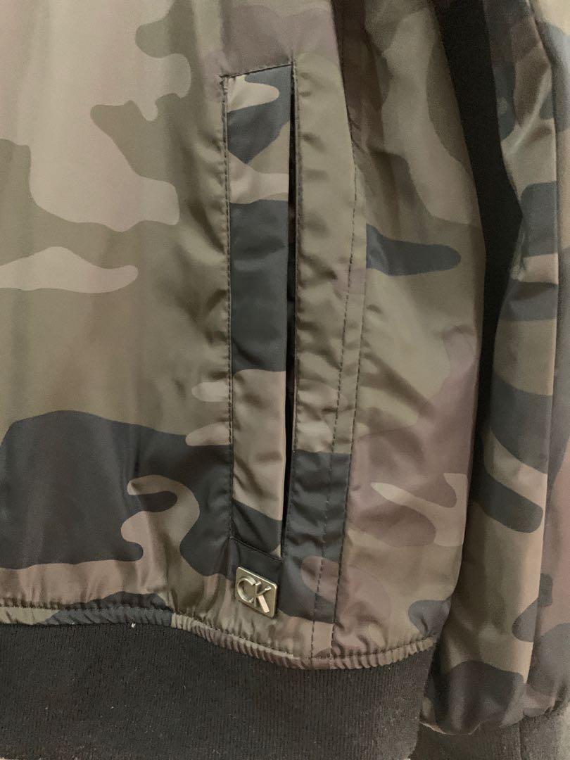 Calvin Klein CK Reversible Army Camouflage Bomber Jacket, Men's Fashion ...