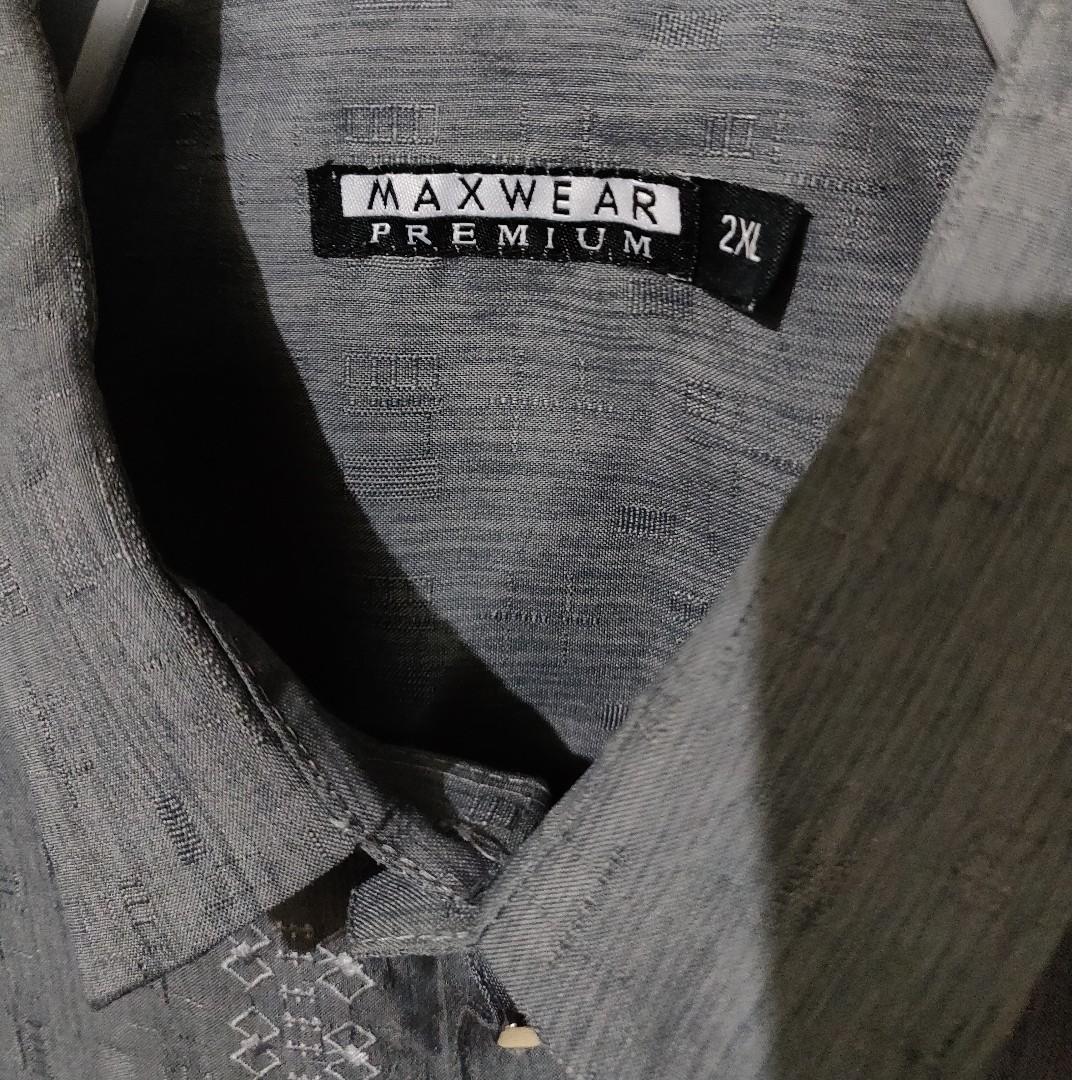 Dark Gray Polo Barong, Men's Fashion, Tops & Sets, Formal Shirts on ...