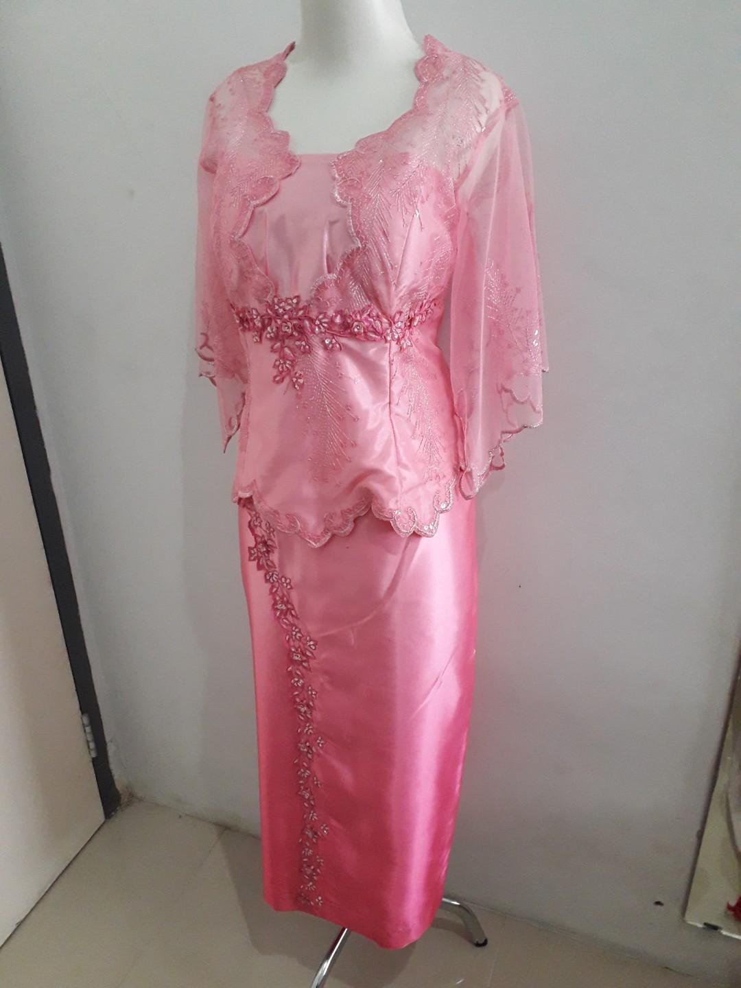 Gaun Dress Pesta Pink, Fesyen Wanita, Pakaian Wanita, Gaun & Rok di ...