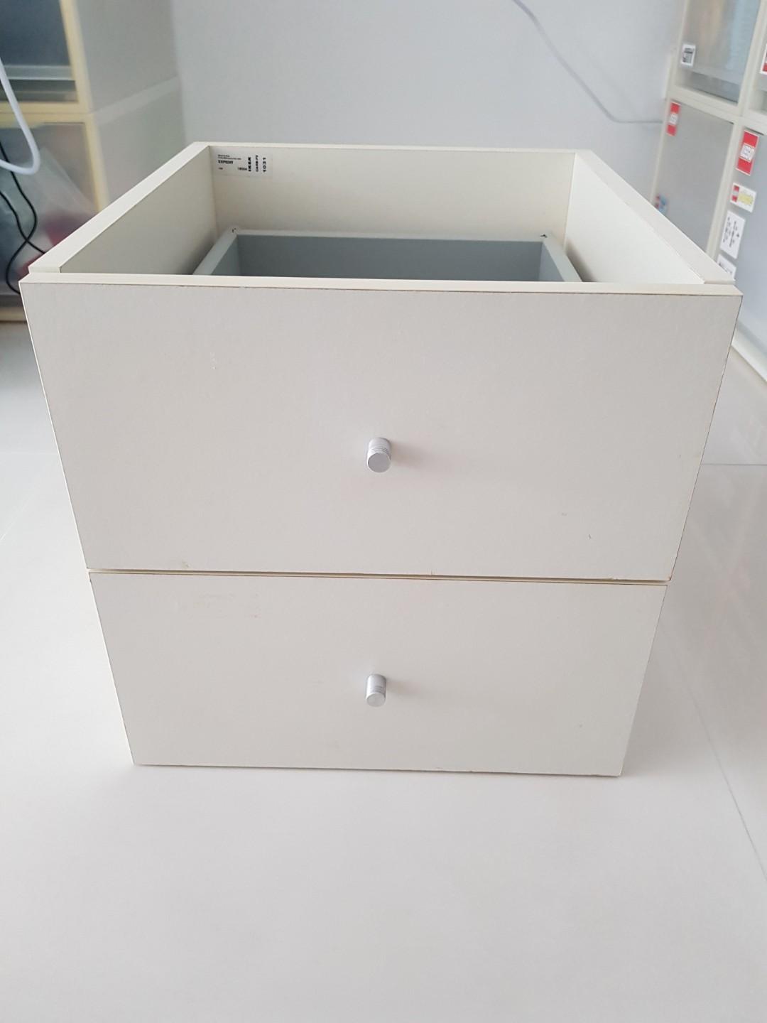 Ikea Kallax White Insert Furniture Shelves Drawers On Carousell