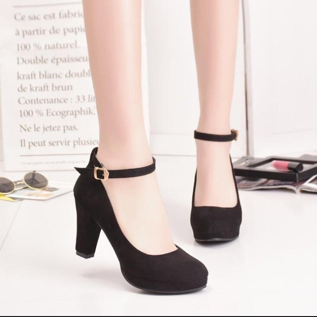 Korean Suede High Heels Women s Fashion Footwear Heels on Carousell