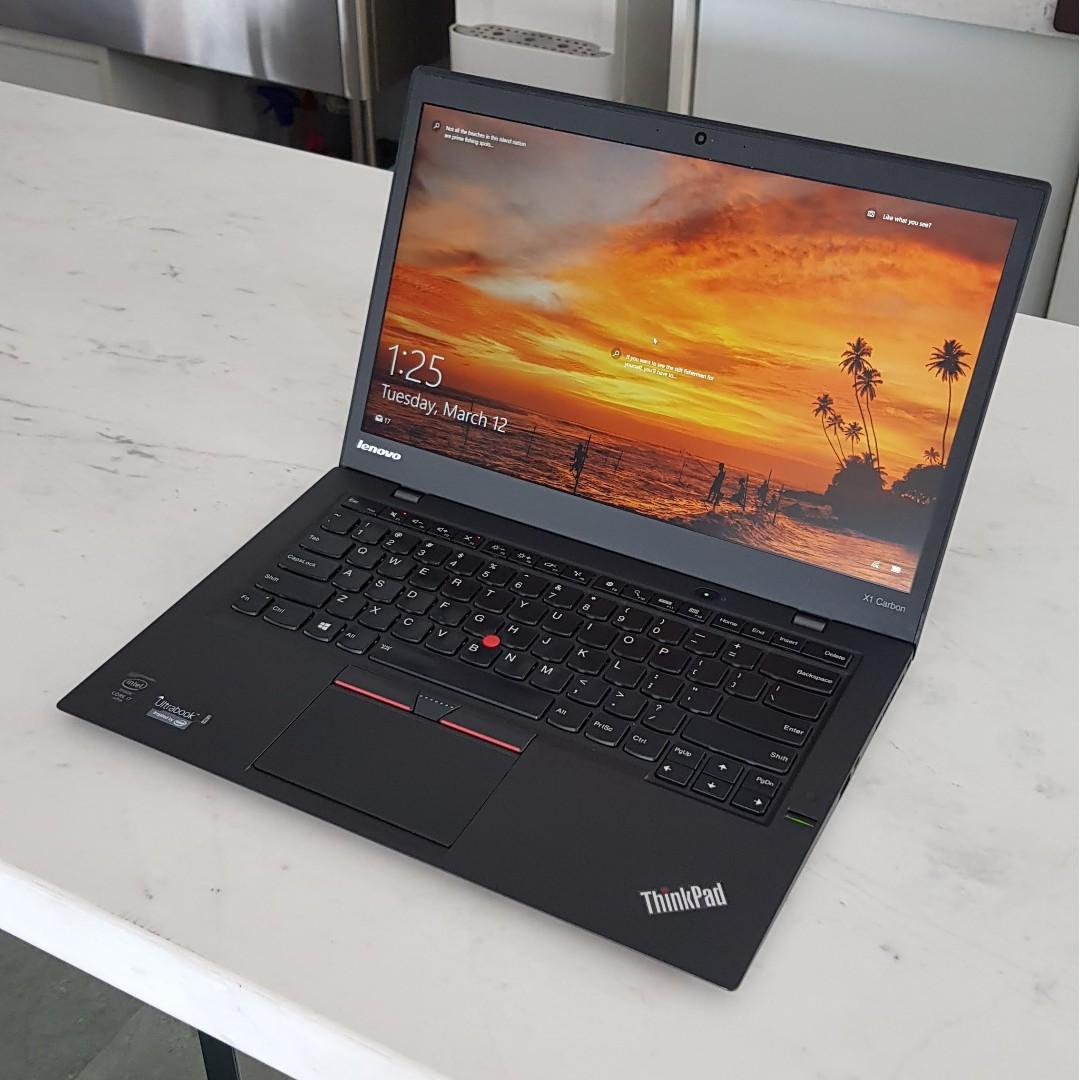 Lenovo Thinkpad X1 Carbon Gen 3 2015 I7 5600u 8gb Ddr3 256gb Ssd Elektronik Komputer Laptop Di Carousell