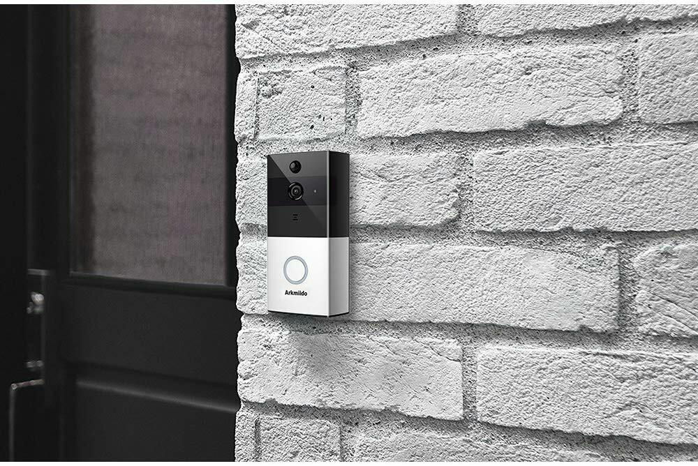 M148 Arkmiido WiFi Wireless Enabled Video Doorbell Camera 720P HD Two way Audio Night Vision and Smart App Control 2.4Ghz