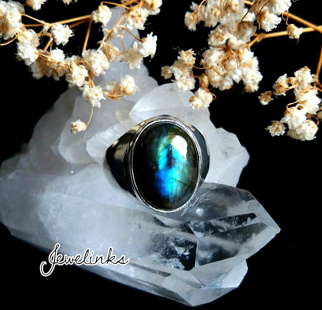 Majestic Labradorite Men Ring Size 9 1 4 Us 19 Asia Set In 925 Sterling Silver Men S Fashion Accessories Others On Carousell