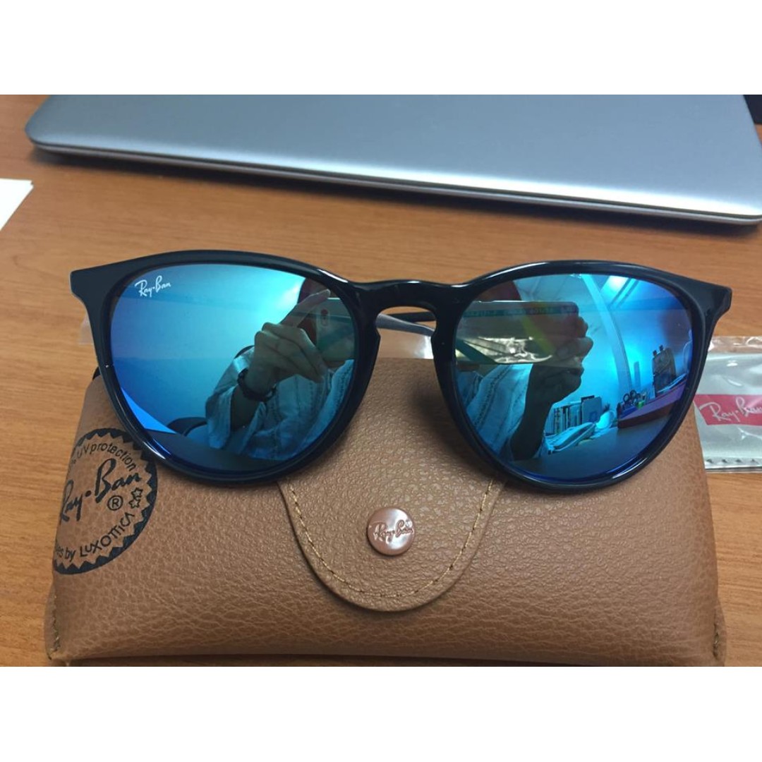 NEW Authentic Ray-Ban Erika Color Mix Blur Mirror Lens RB4171 601 55,  Women's Fashion, Watches & Accessories, Sunglasses & Eyewear on Carousell