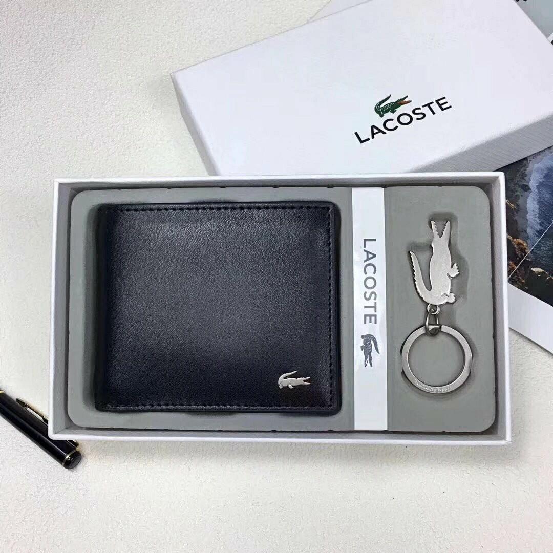 Lacoste LEATHER wallet + keyholder gift 