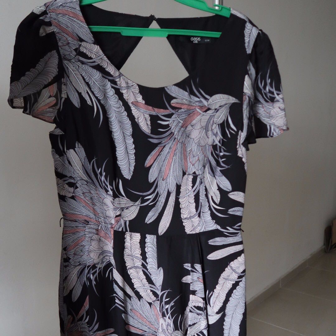 Oasis top feather dress