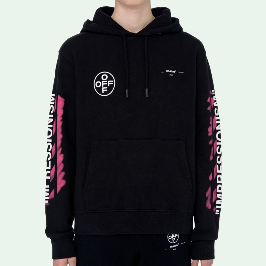 off white black diag stencil hoodie