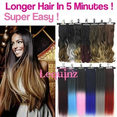 Ombre Straight Hair Extensions Clip On 5clips Women S Fashion