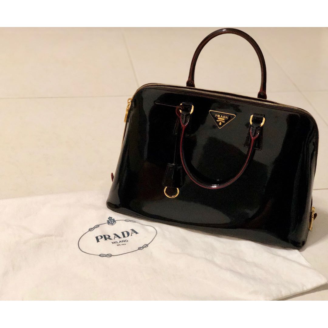 Prada Patent Leather Handbag, Luxury, Bags & Wallets on Carousell