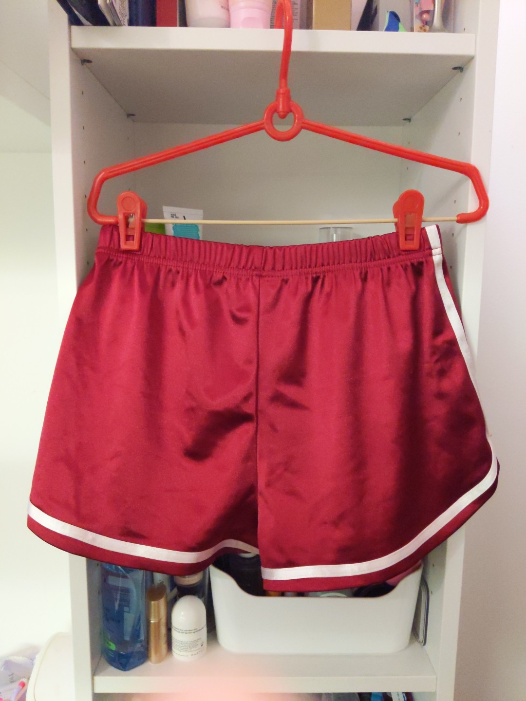 Red booty shorts hot sale
