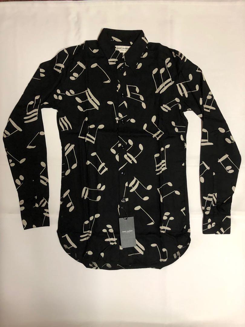 saint laurent music note shirt