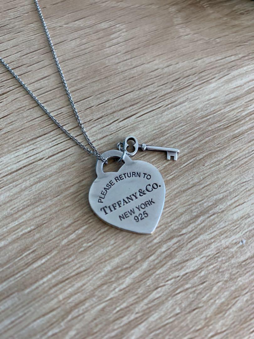 heart tag with key pendant tiffany