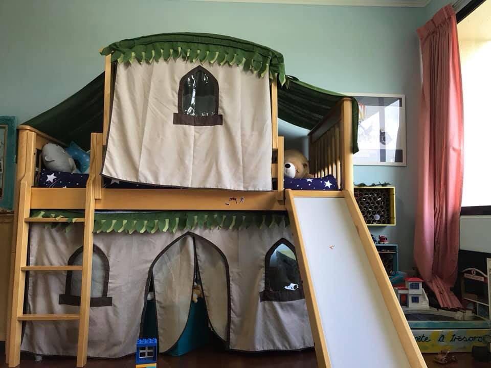 treehouse bed with slide