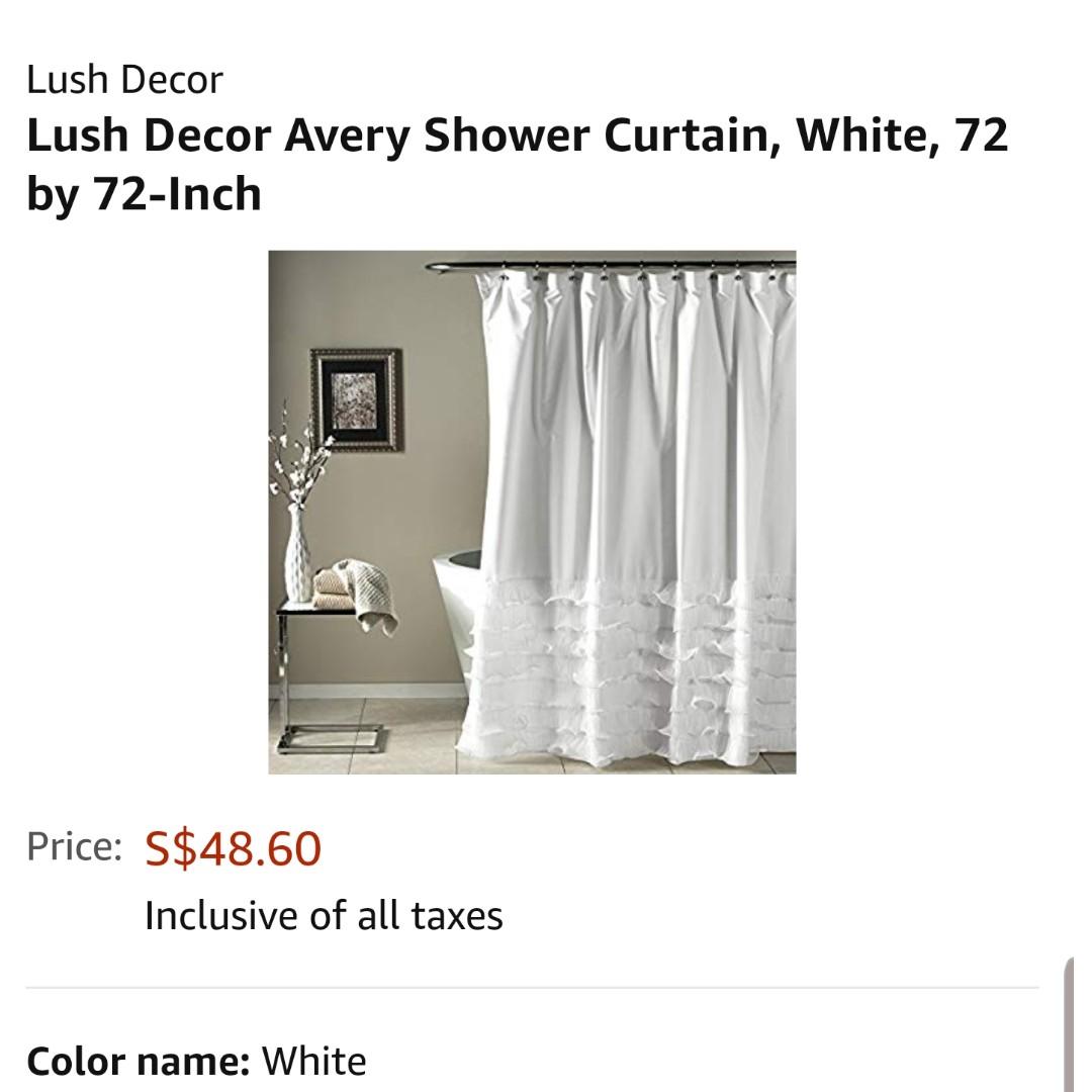 White Ruffled Shower Curtain Furniture Home Decor Others On